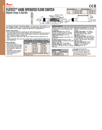 Thumbnail of document Data Sheet - V7 Flotect Vane Operated Flow Switch
